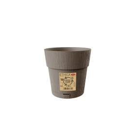 STEFANPLAST VASO IN PLASTICA ETHICA COLORE TORTORA cm. 15x15h.