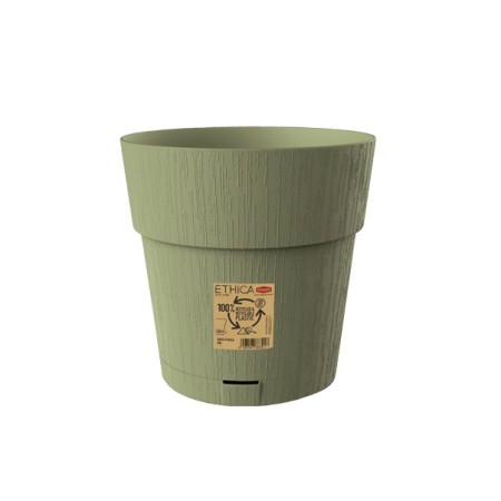 STEFANPLAST VASO IN PLASTICA ETHICA COLORE VERDE OLIVA cm. 25x25h.