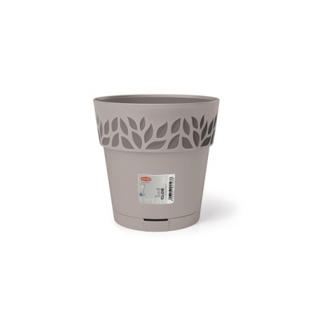 STEFANPLAST VASO OPERA DECORATO CLOE GREIGE/GR.QUARZO cm 20x19h