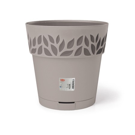 STEFANPLAST VASO OPERA DECORO CLOE COLORE  GREIGE/GR.QUARZO CM. 30x29h.