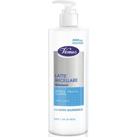 VENUS LATTE MICELLARE IDRATANTE CON ACIDO IALURONICO TUTTI I TIPI DI PELLE 400 ML