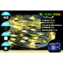 NATALUNA 480 MICROLED LUCI DI NATALE PER USO ESTERNO CAVO ARGENTO LUCE CALDA 8 FUNZIONI 24MT+5MT