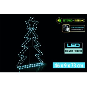 NATALUNA ALBERO 3D LUMINOSO LED BIANCO FREDDO PER INTERNO ED ESTERNO CM.  46x9x73 220V IP44