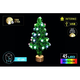 NATALUNA ALBERO LUMINOSO  PER USO INTERNO 45 LUCI LED MULTICOLOR TRONCO IN LEGNO CM. 45