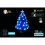 NATALUNA ALBERO LUMINOSO  PER USO INTERNO 55 LUCI LED BIANCO FREDDA TRONCO IN LEGNO CM. 60
