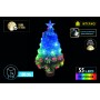 NATALUNA ALBERO LUMINOSO  PER USO INTERNO 55 LUCI LED MULTICOLOR TRONCO IN LEGNO CM. 60