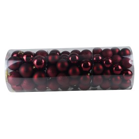 NATALUNA BOX 100 SFERE PALLINE DI NATALE CM. 6 7 8 COLORE BORDEAUX LU/MA/GL