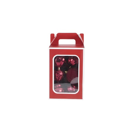 NATALUNA BOX 12 SFERE PALLINE DI NATALE DI COLORE BORDEAUX CM. 8