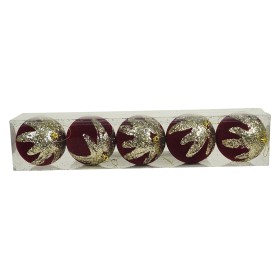 NATALUNA BOX 5SFERE 10CM M.66 BORDO