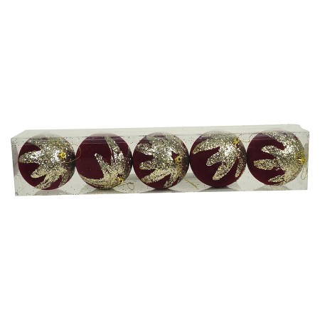 NATALUNA BOX 5SFERE 10CM M.66 BORDO