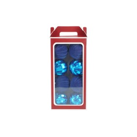 NATALUNA BOX 8 SFERE PALLINE DI NATALE DI COLORE BLU CM. 10