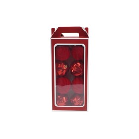NATALUNA BOX 8 SFERE PALLINE DI NATALE DI COLORE ROSSO CM. 10