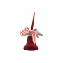 NATALUNA CAMPANA CON FIOCCO DECORO NATALIZIO COLORE ROSSO VELLUTATO CM. 18x8