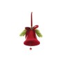 NATALUNA CAMPANA PER DECORO NATALIZIO DI COLORE ROSSO VELLUTATO CM. 15