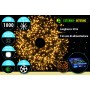 NATALUNA CLUSTER 1000LED LUCI DI NATALE PER USO ESTERNO CAVO VERDE LUCA CALDA 8 FUNZIONI MT. 20