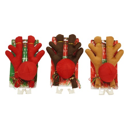 NATALUNA DECORAZIONE NATALE PER AUTO 3 COLORI ASSORTITI CM. 40x26