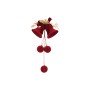 NATALUNA DECORO PORTA CON CAMPANE E SFERE  COLORE ROSSO VELLUTATO
