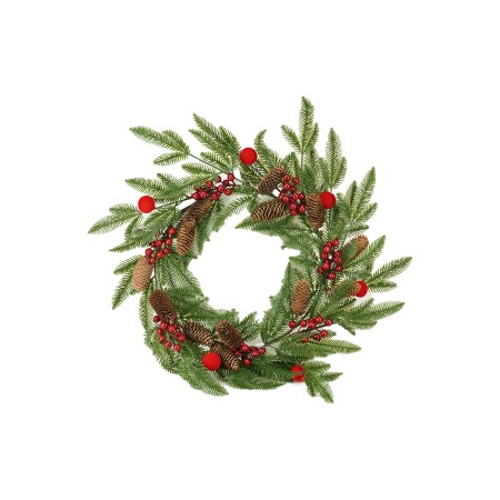 NATALUNA GHIRLANDA BACCHE E SFERE VELL.60CM M.047 ROSSA