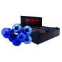 NATALUNA GRAPPOLO 9 SFERE DI VETRO LU/MA/PE DI COLORE BLU CM. 2,5
