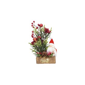NATALUNA PIANTINA DECORO NATALE CON BABBO NATATALE CM. 15x32