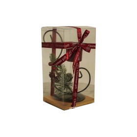 NATALUNA PORTA CANDELA 12,2X10X16,5CM M.5A7360 ROSSO