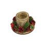 NATALUNA PORTA TEALIGHT 1 FIAMMA PER DECORO NATALE COLORE ROSSO CM. 14x23h.