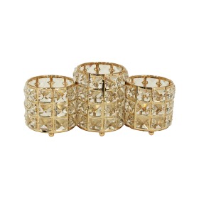 NATALUNA PORTA TEALIGHT 3F 27X10X12CM M.MF25124 ORO
