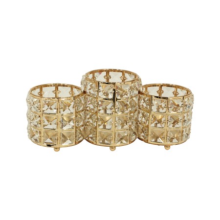 NATALUNA PORTA TEALIGHT 3F 27X10X12CM M.MF25124 ORO