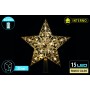 NATALUNA PUNTALE A FORMA DI STELLA PER ALBERO DI NATALE CON 15LED BIANCO CALDO PER INTERNO CM. 22