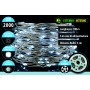 NATALUNA SERIE 2000 MICROLED LUCI DI NATALE PER USO ESTERNO CAVO ARGENTO LUCE BIANCA 8 FUNZIONI MT. 100+5M