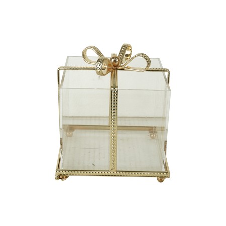 NATALUNA BARATTOLO DECORO NATALIZIO  METALLICO E ACRILICO COLORE ORO CM. 15x17