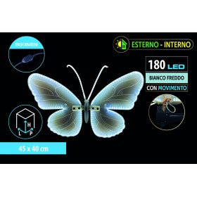 NATALUNA FARFALLA LUMINOSA 180LED E MOVIMENYO IP65 PER USO INTERNO LUCE BIANCO CM.  45x40