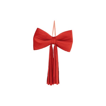 NATALUNA FIOCCO CON ANELLO  DECORO NATALIZIO COLORE ROSSO CM. 95x200