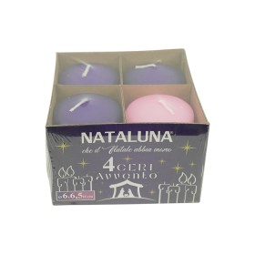 NATALUNA SET 4 CANDELE DELL'AVVENTO CM. 5x6,5h.