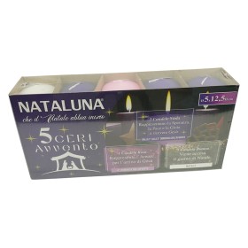 NATALUNA SET 5 CANDELE DELL'AVVENTO CM. 5x12,5h.