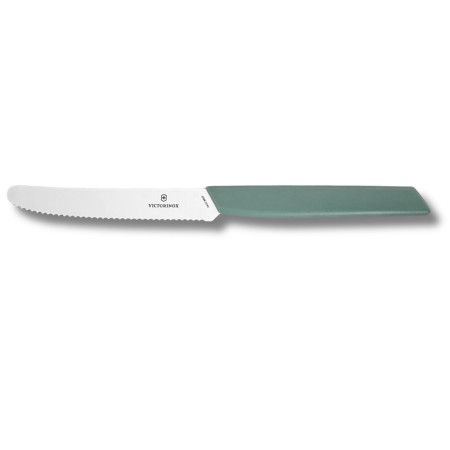 Victorinox Coltello da tavola manico Sage Green Swiss Modern Lama arrotondata seghettata