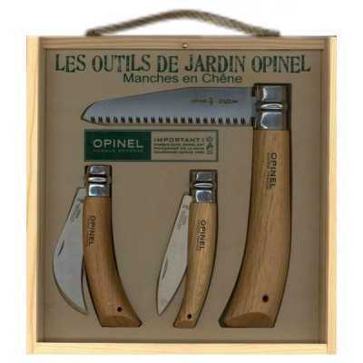 OPINEL COLTELLI WOOD BOX TRIO JARDIN INOX 