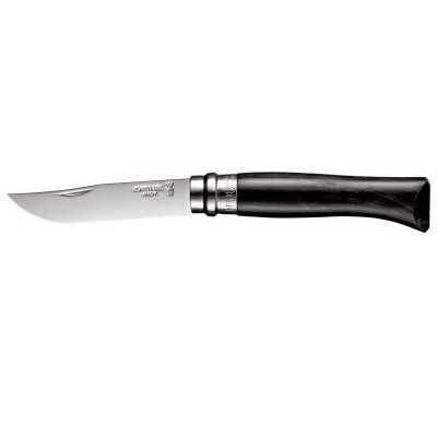 OPINEL KNIFE BLACK HORN INOX N. 8