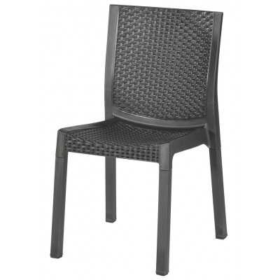 DIMAPLAST CHAIR IN RHATTAN PANAREA RESIN ANTHRACITE COLOR