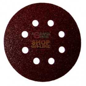 VELCRO ABRASIVE DISC WITH 8 HOLES MM. 125 GR.80