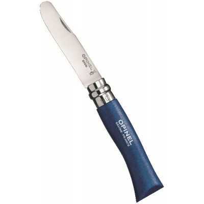 OPINEL KNIFE INOX N. 7 ROUND TIP MON PREMIER BLUE HANDLE