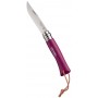 OPINEL COLTELLO INOX N.7 MANICO BARODEUR AUBERGINE CON LACCETTO 