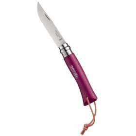 OPINEL KNIFE INOX N.7 BARODEUR AUBERGINE HANDLE WITH STRAP