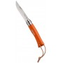 OPINEL KNIFE INOX N.7 BARODEUR MANDARINE HANDLE WITH STRAP