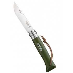OPINEL KNIFE STAINLESS STEEL N.8 BARODEUR HANDLE KAKI COLOR