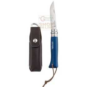 OPINEL KNIFE BLADE INOX N. 8 WITH LACE BLUE SHEATH