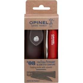 OPINEL KNIFE BLADE INOX N. 8 WITH RED SHEATH LACE