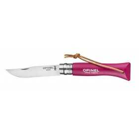OPINEL KNIFE N. 6 INOX WITH FRAMBOISE HANDLE WITH STRAP