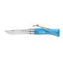 OPINEL COLTELLO N. 7 INOX CON MANICO BLEU CYAN CON LACCETTO 