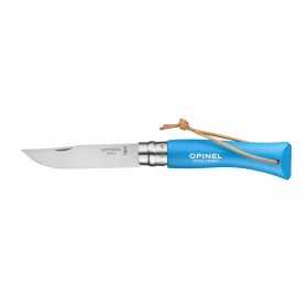 OPINEL KNIFE N. 7 STAINLESS STEEL WITH BLEU CYAN HANDLE WITH